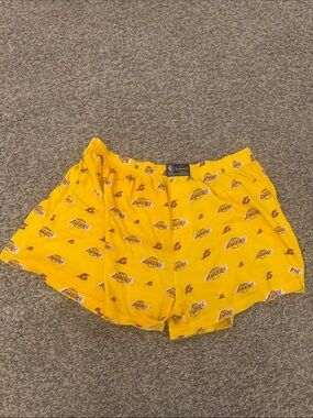 Unk Yellow Los Angeles Lakers Print Women's Athletic Shorts